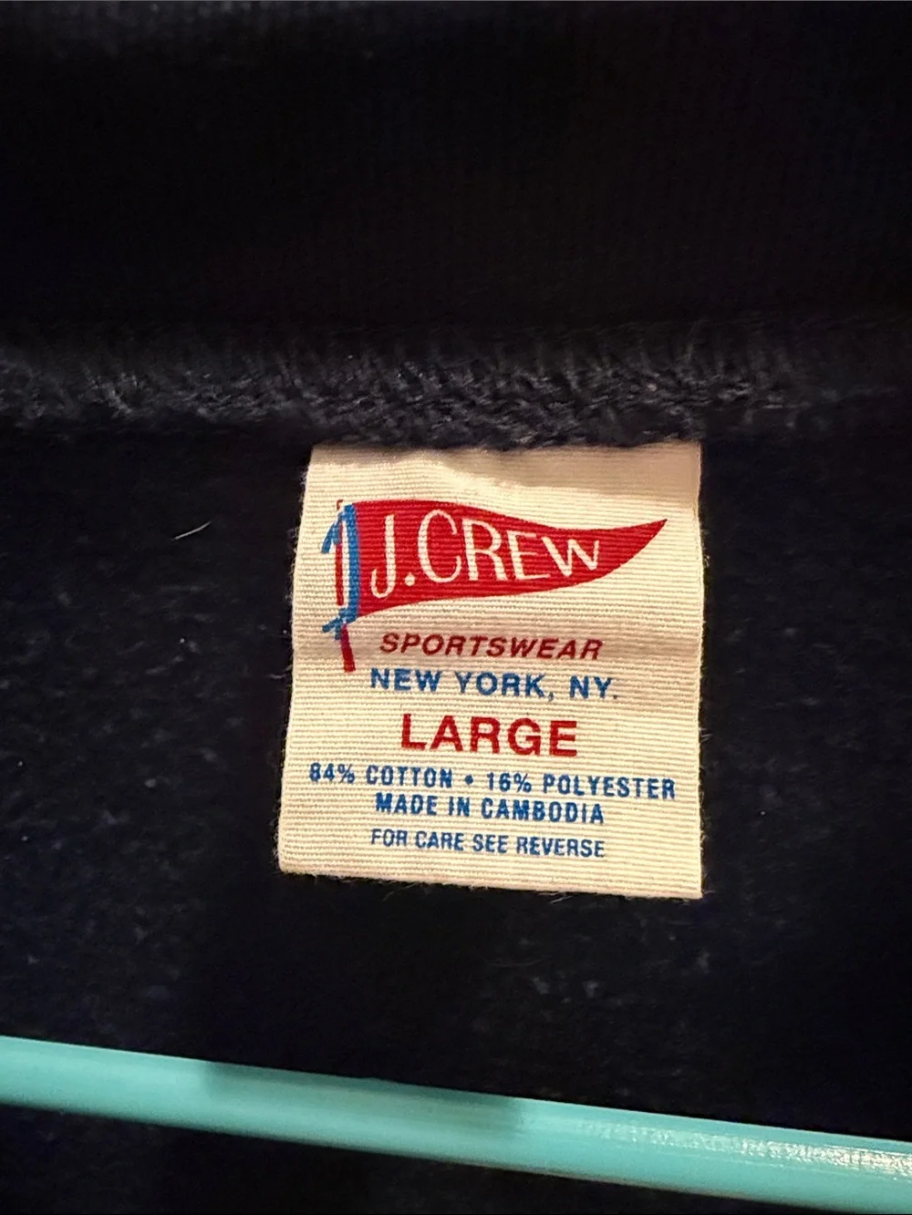 J. Crew Navy Fleece Cardigan Sweatshirt with Patch Pockets